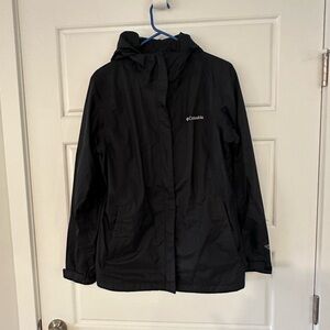 Columbia Arcadia Hooded Rain Jacket. Size M. Black.